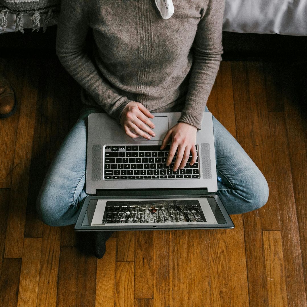 Laptop open on desk