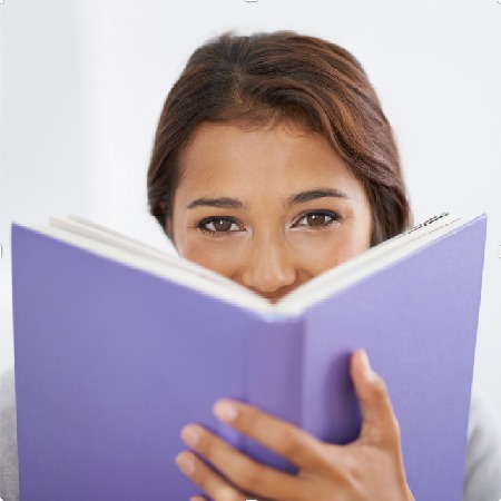 Reader with book