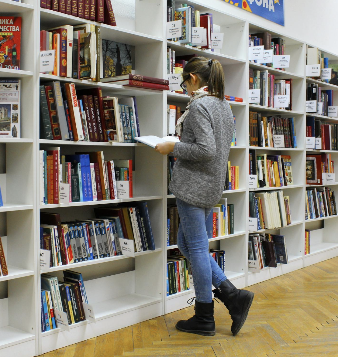 woman in a bookstore